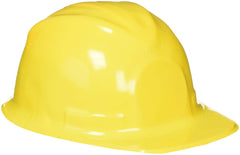 Rhode Island Novelty child-size yellow construction hat front view for pretend play indoors.
