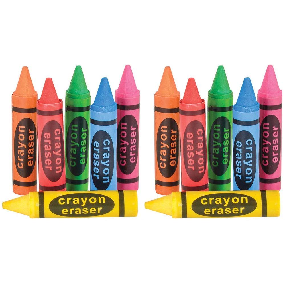 Rhode Island Novelty blue crayon eraser, a playful desk tool for quick corrections.