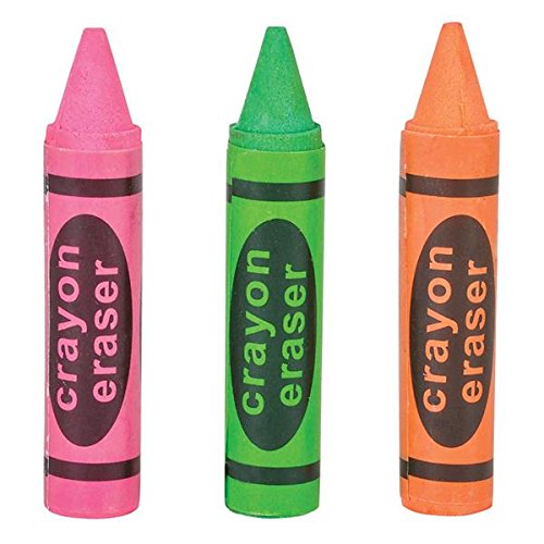 Rhode Island Novelty pink crayon eraser, compact size for portable school kits.