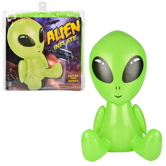 Rhode Island Novelty Galactic Alien inflatable 38-inch ready for outdoor party decor.