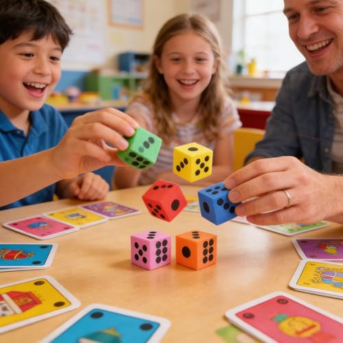 Rhode Island Novelty orange foam dice 1.5-inch for active play