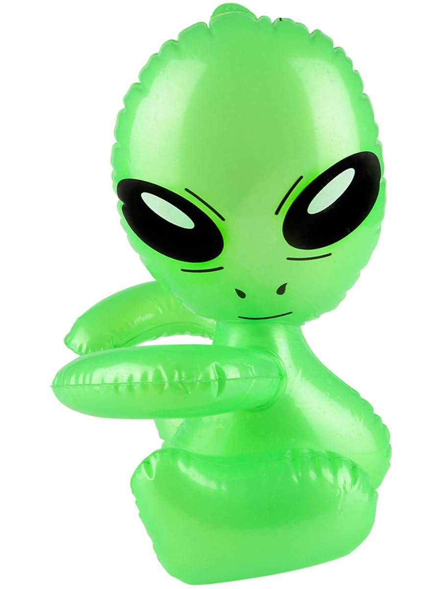 Rhode Island Novelty green alien inflate ideal for parties and space-themed decor.