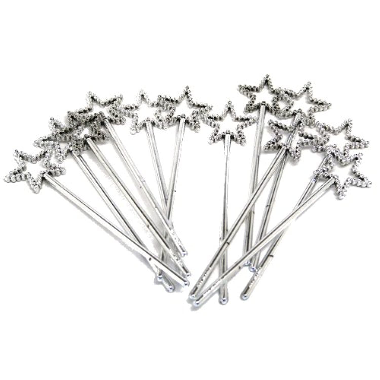 Rhode Island Novelty mini sequin star wand in silver, perfect party favors for kids.
