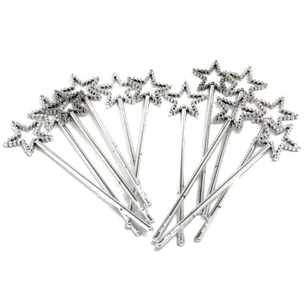 Rhode Island Novelty mini sequin star wand in silver, perfect party favors for kids.