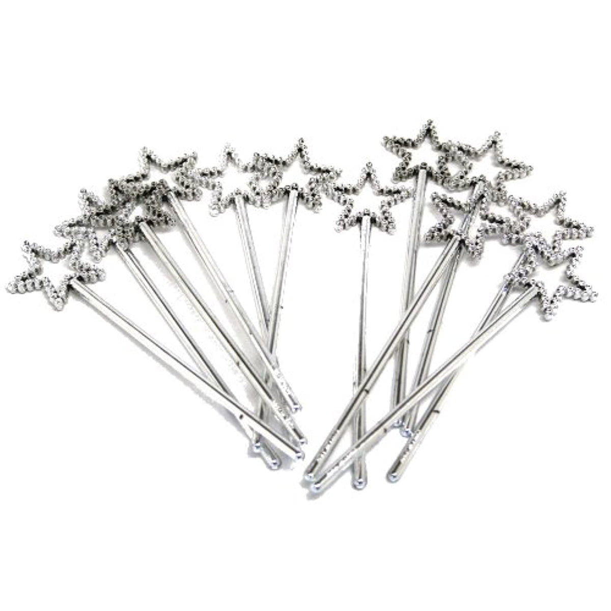 Rhode Island Novelty mini sequin star wand in silver, perfect party favors for kids.