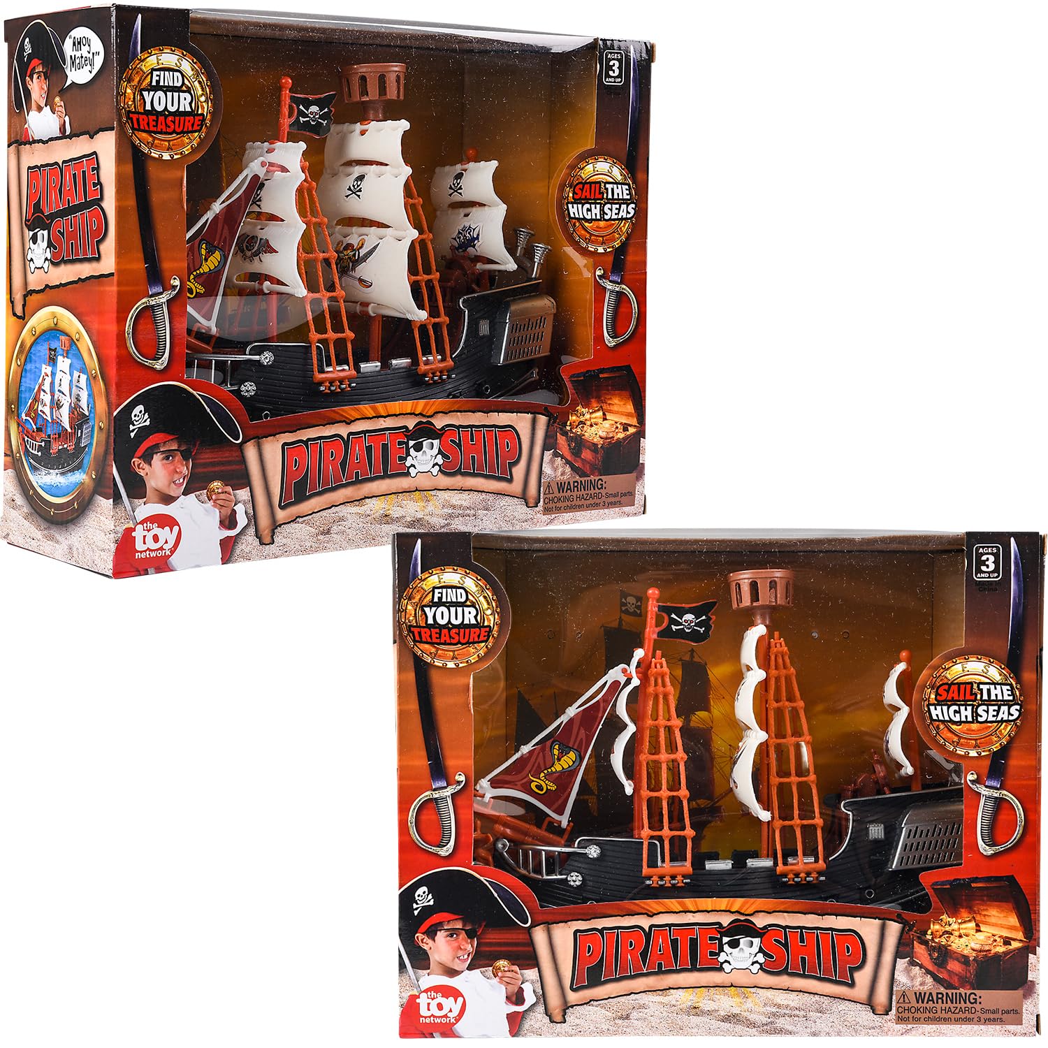 Rhode Island Novelty pirate boat packaged gift-ready for birthdays and parties