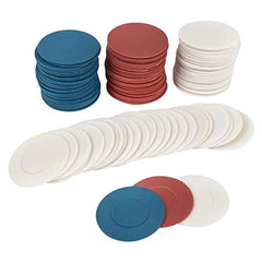 Rhode Island Novelty 1.5-inch poker chips set with contents shown, ideal for quick game setup.