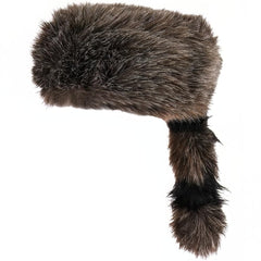 Rhode Island Novelty raccoon tail hat, front view, cozy costume accessory for kids.