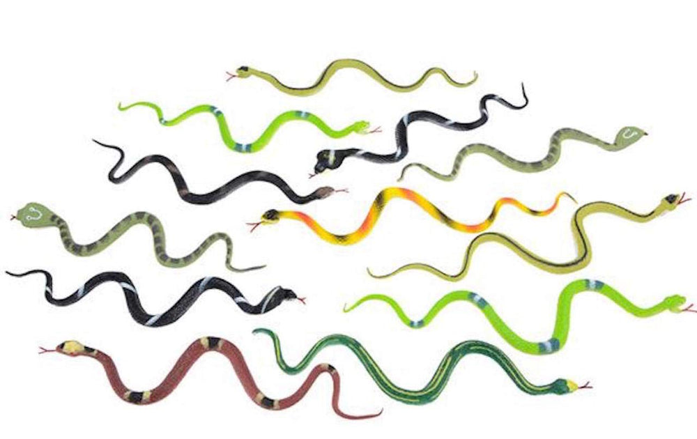 Rhode Island Novelty rain forest snakes contents: 12-pack for classroom fun and imaginative play.