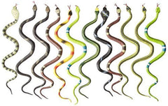 Rhode Island Novelty Rain Forest Snakes set of 12, front view, great for playful pranks.