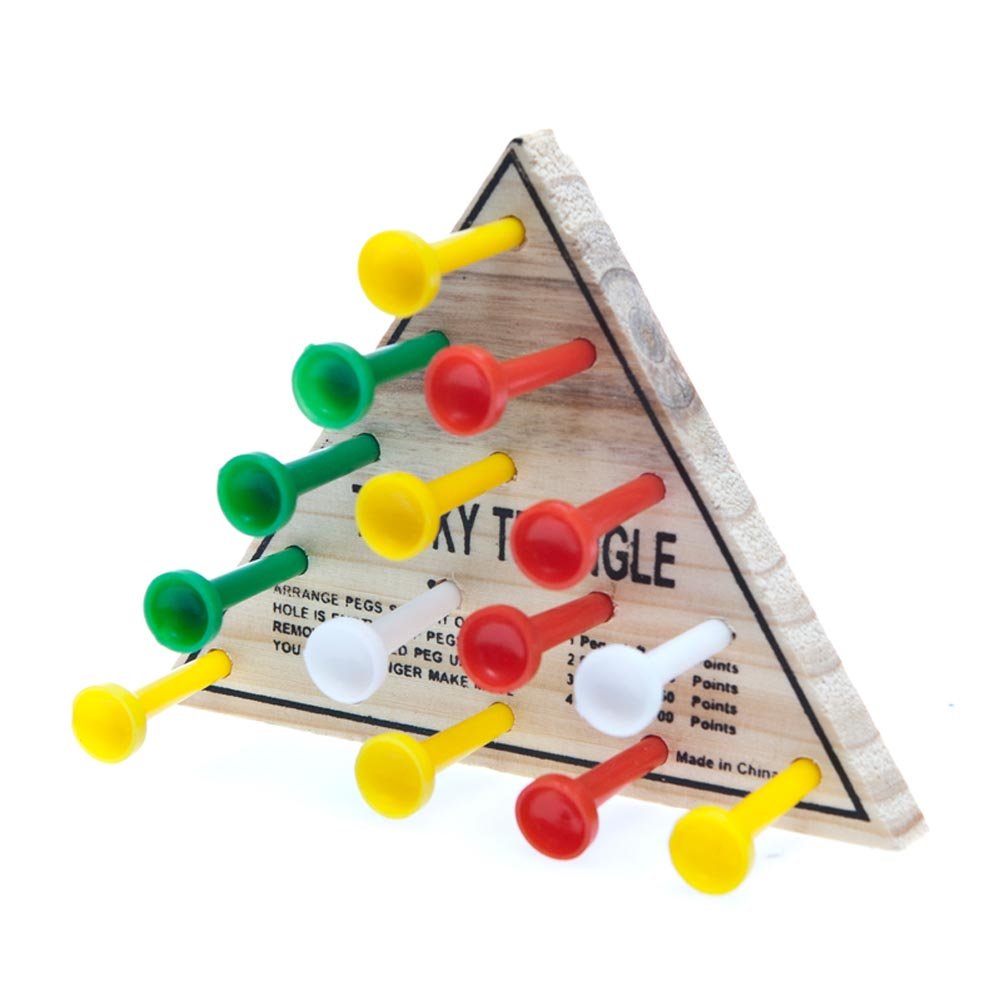 Rhode Island Novelty wooden triangle game, portable 4.5-inch puzzle for travel and gatherings