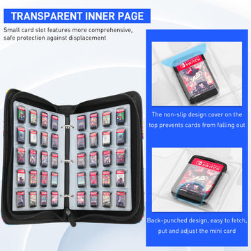 Transparent inner lining displaying cards clearly inside RHOTALL binder