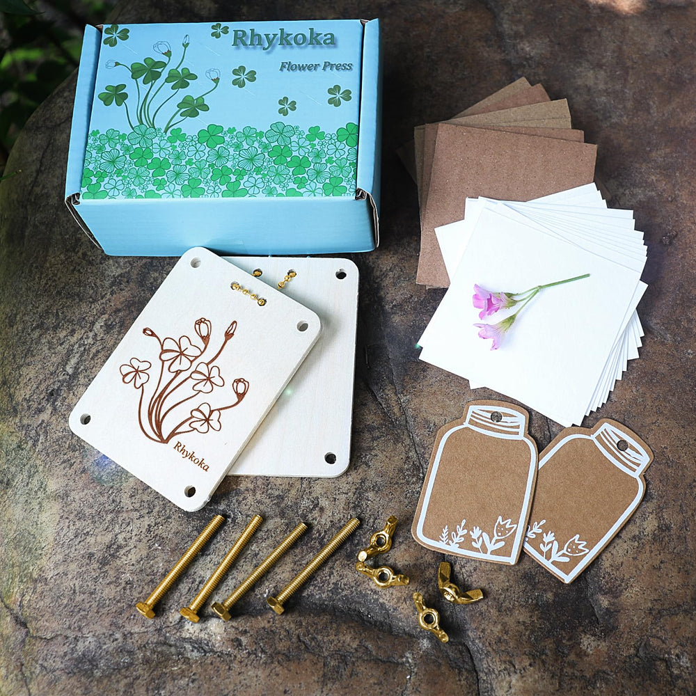 Rhykoka mini wooden flower press designed for safe DIY botanicals