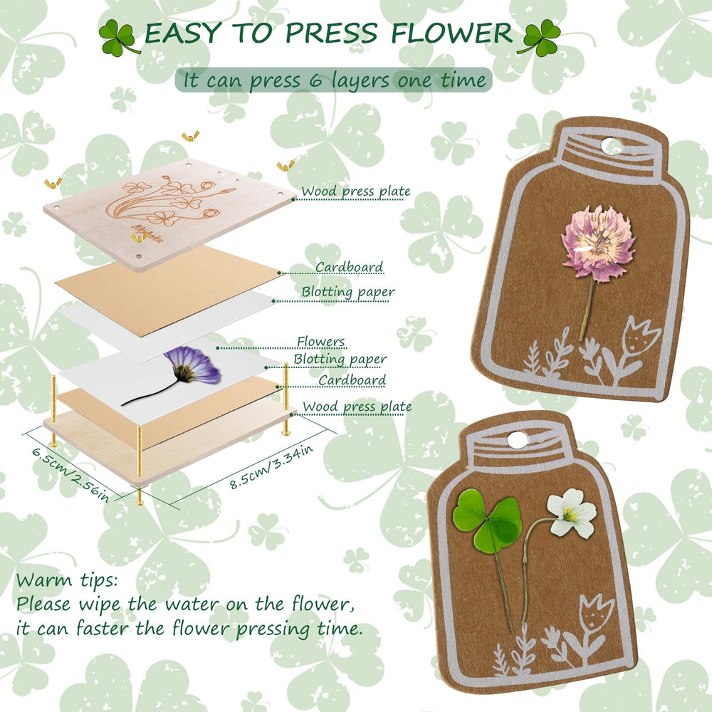 Rhykoka natural wood press with clover carving for artisanal crafting
