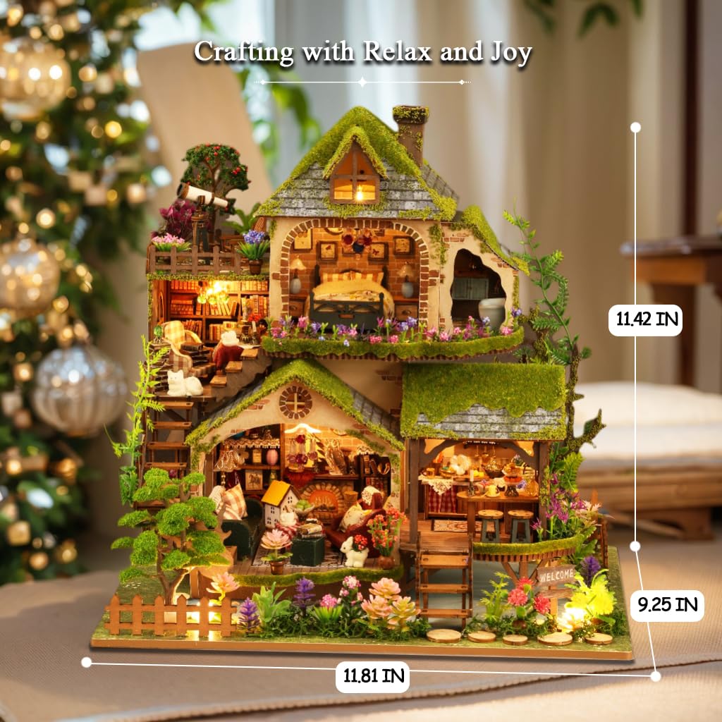 RHZN led-light-dollhouse-kit glows softly for ambient display.