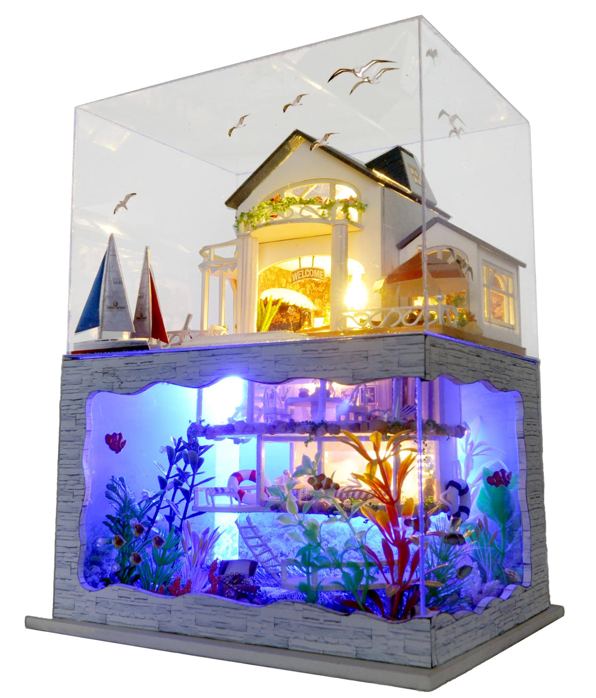 RHZN miniature house kit with exquisite design for a display shelf