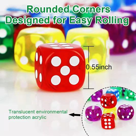 Riaaorr 14mm standard dice size with smooth rolling for games