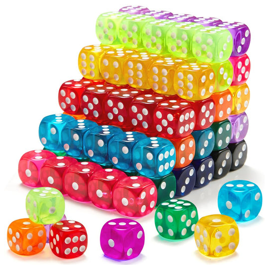 Riaaorr 100-piece colorful dice set for classroom math and party games