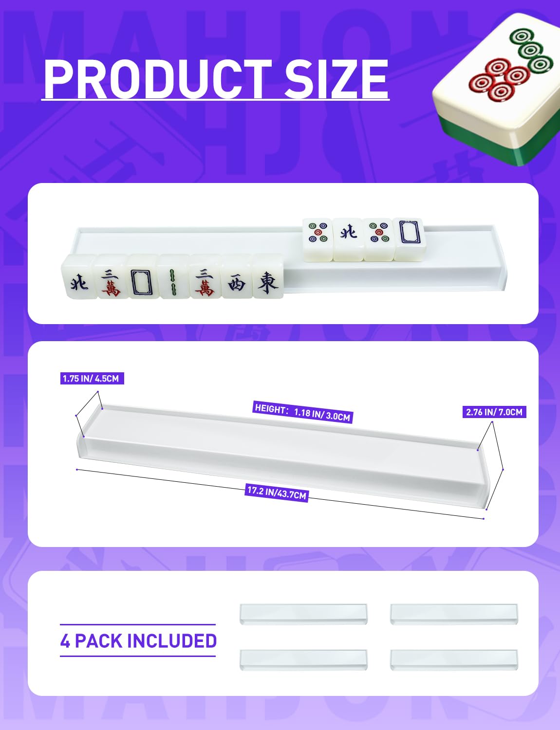Riamch racks feature finger slots for easy shuffling and dumping