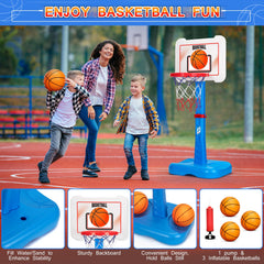 RIANEAN adjustable-height hoop supports growing kids.