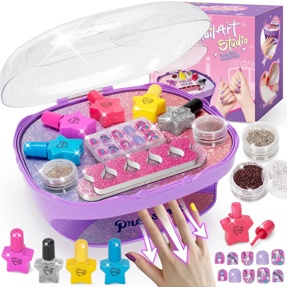 RIANEAN packaging for the purple nail polish set promotes safe, imaginative play for kids.