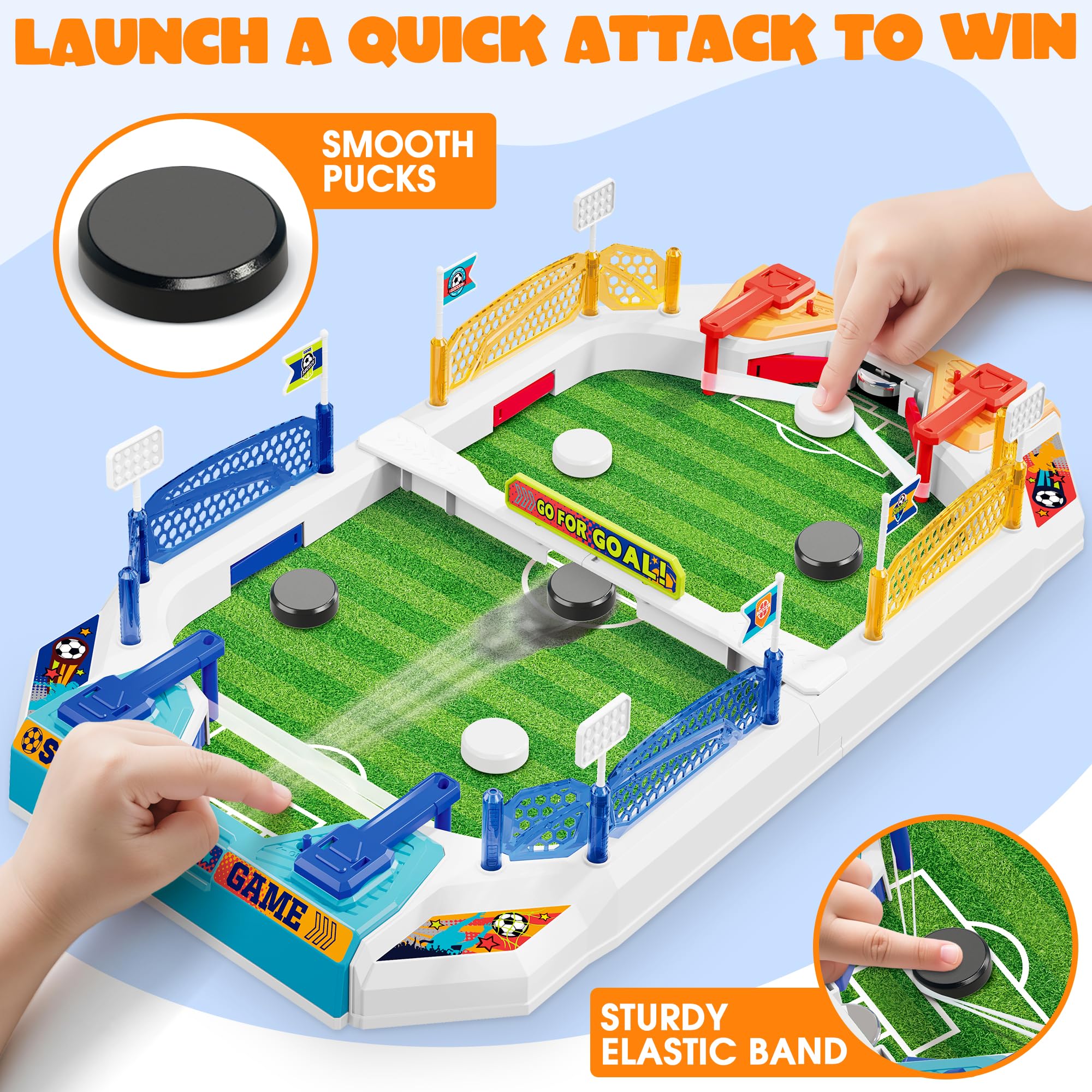 RIANEAN Mini Soccer Board Game two-mode play for versatile use.