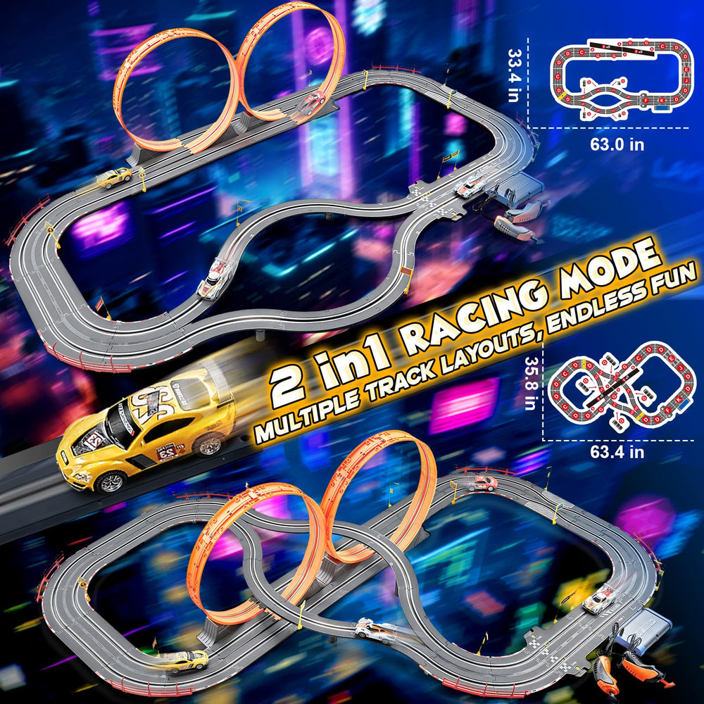 RIANEAN slot car track lap counter shows real-time progress during races.