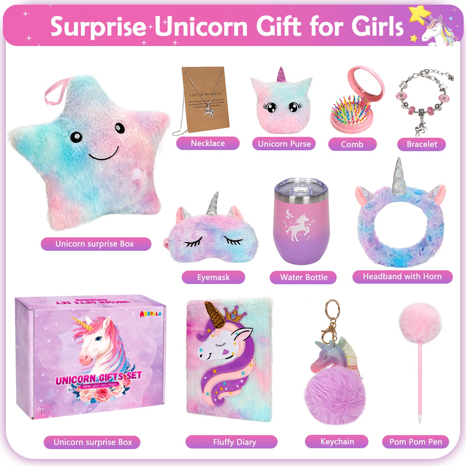 RIANEAN Unicorn Gifts soft eye mask helps kids relax at night.