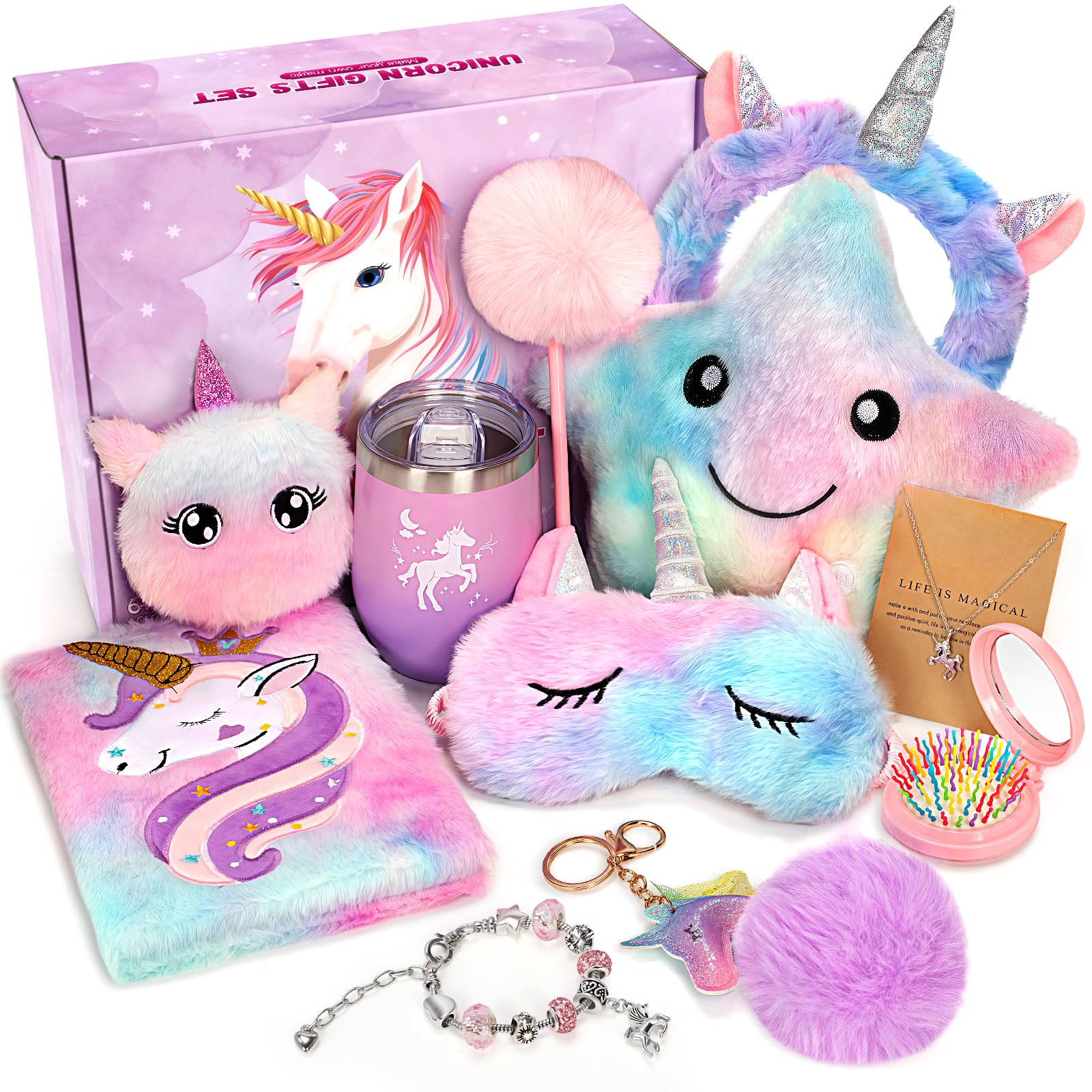 RIANEAN Unicorn Gifts gift box with vibrant contents for birthdays and holidays.