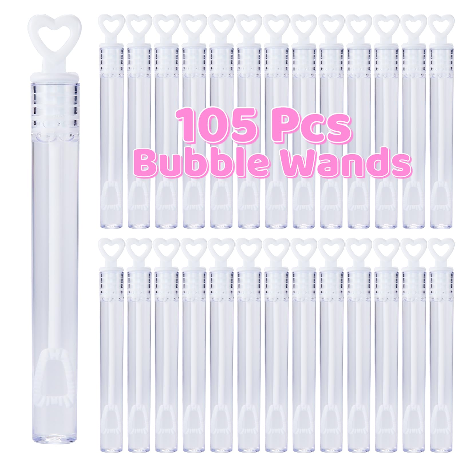 Ribyonten white heart bubble wands for weddings and anniversaries as playful keepsakes