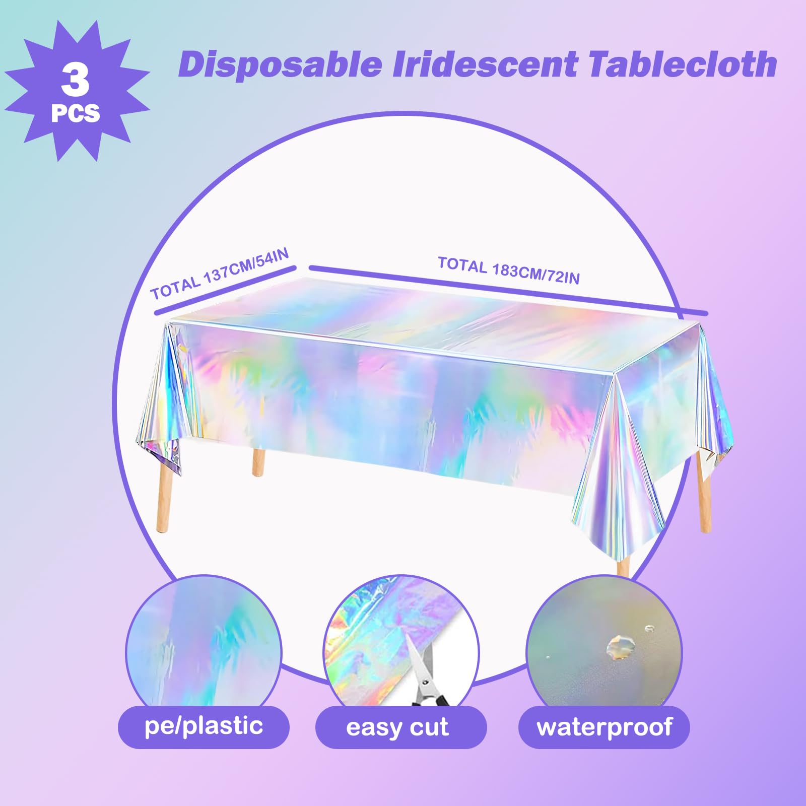 Ricawa iridescent tablecloth creates a luminous base for meals, gifts, and cocktails.