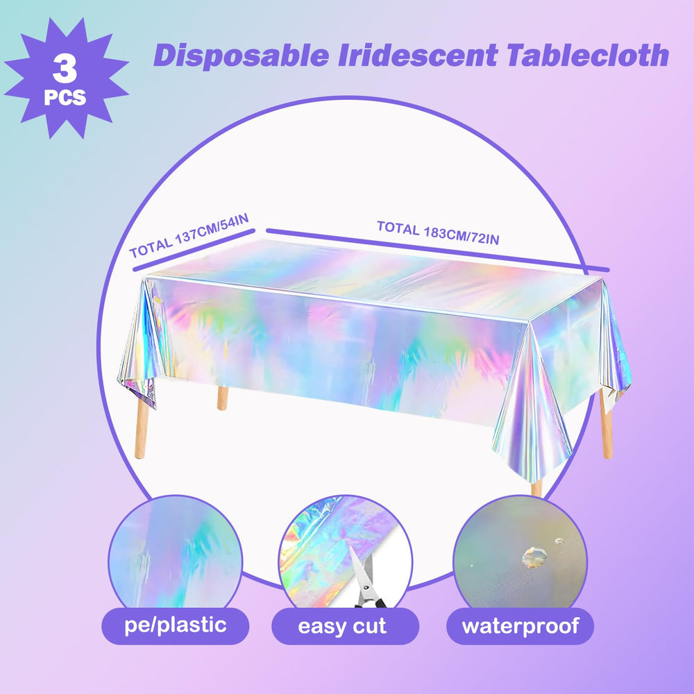 Ricawa iridescent tablecloth creates a luminous base for meals, gifts, and cocktails.