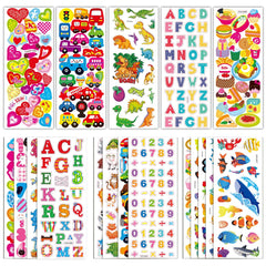 Riccioofy puffy stickers 500-piece pack with vibrant 3D foam textures for kids crafts