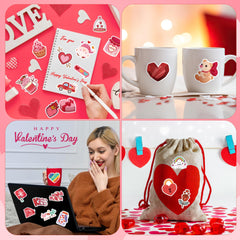 Riccioofy Valentines stickers classroom-friendly designs for valentines decor
