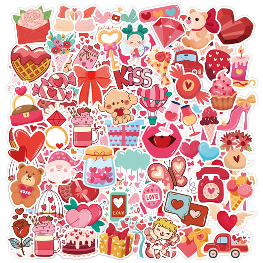 Riccioofy Valentines stickers heart designs for kids crafts and classroom gifts