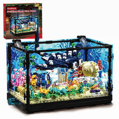 RiceBlock Ocean Diorama manta ray adds poseable motion for imaginative play