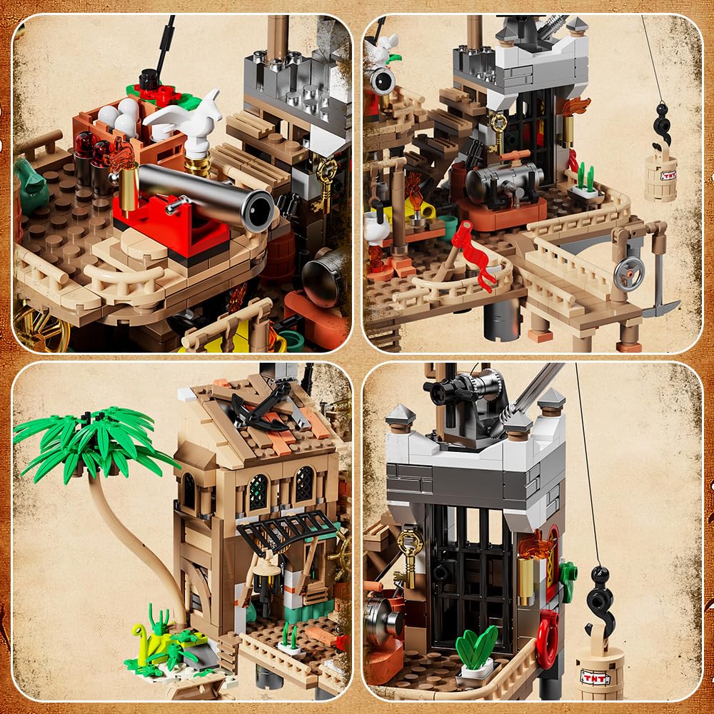 RiceBlock Pirate Town House Cannon adds action-ready excitement to battles and port defenses