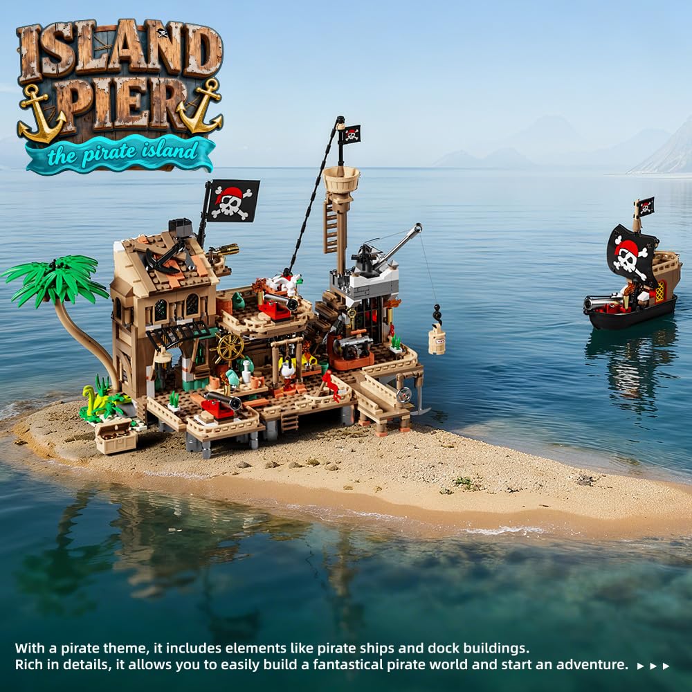 RiceBlock Pirate Town House Captains Quarters showcases treasure maps and coins for treasure hunts