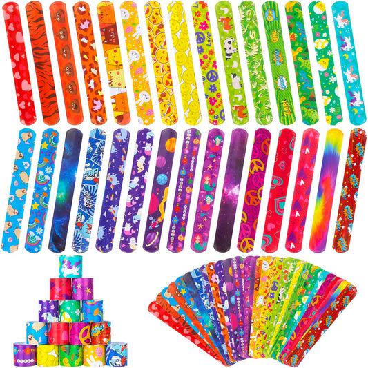 RICEDUO slap bracelets animals design, colorful fun for kids at parties