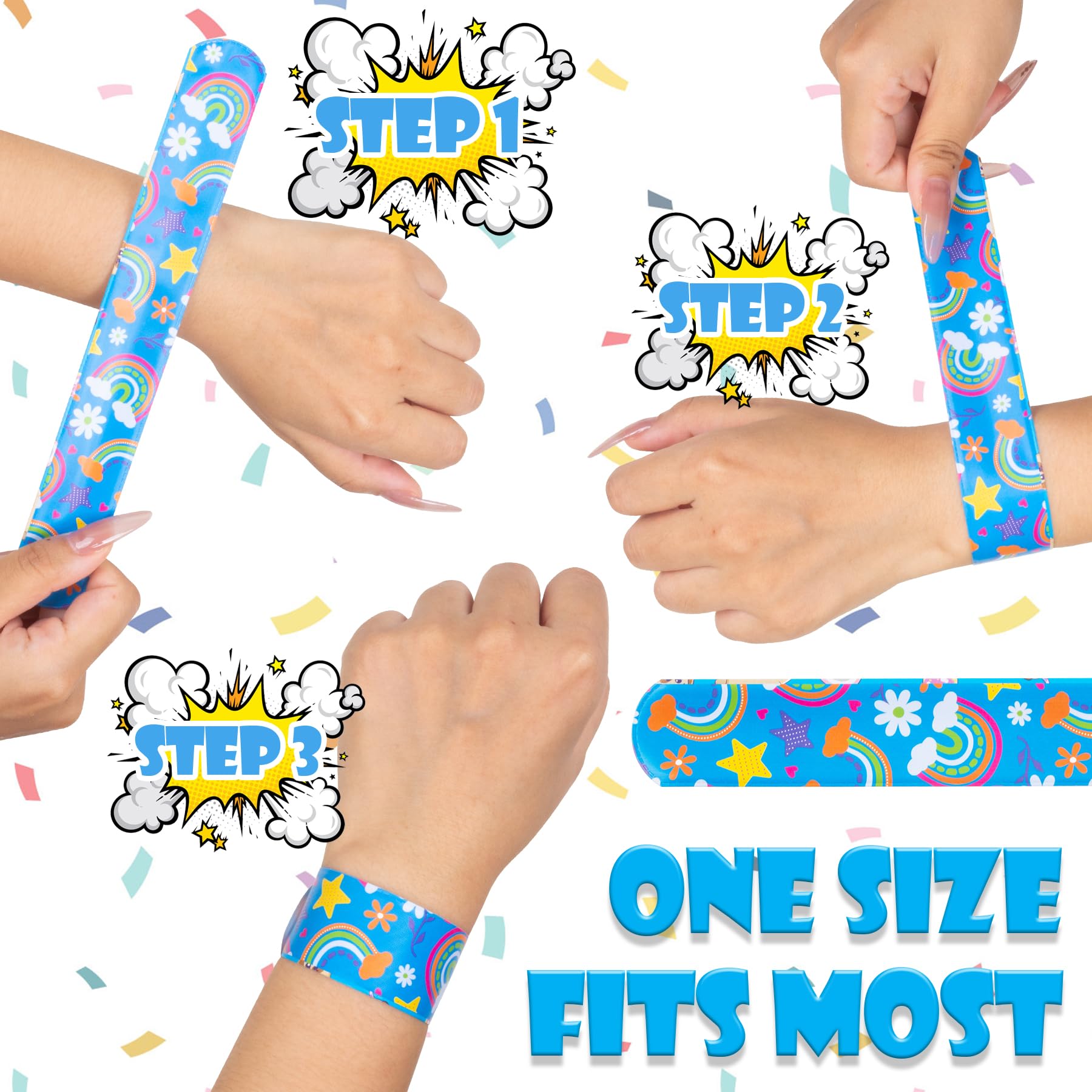 RICEDUO slap bracelets tie-dye design, eye-catching style for gifts and favors