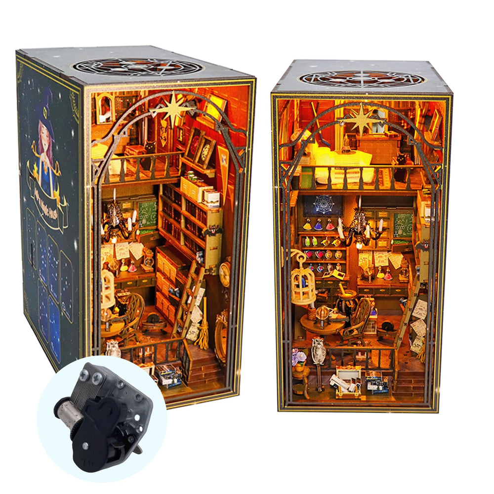 RICFURPET Mira magic house diorama enhances shelf display with whimsy.