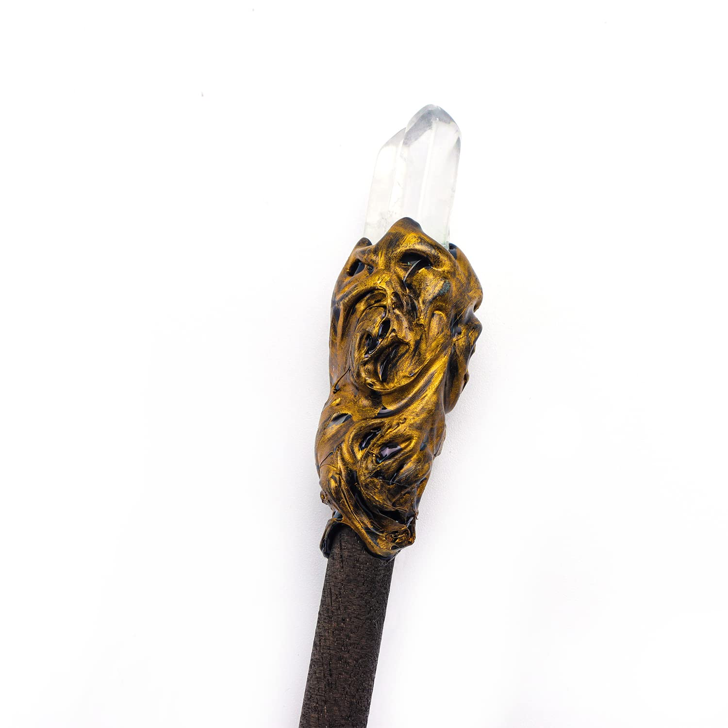 Rich Boxer handcrafted wand displays natural wood grain for collectors.