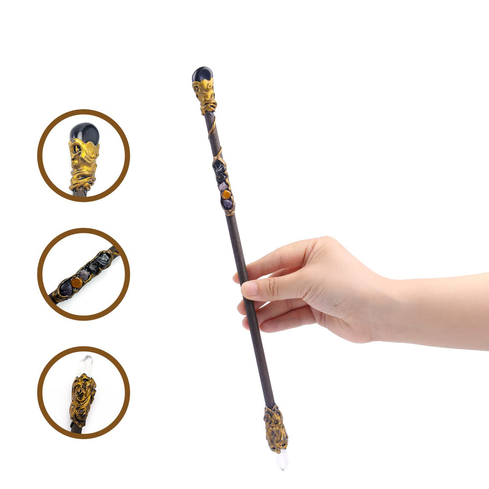 Rich Boxer wand catches light with gemstone for party mood.