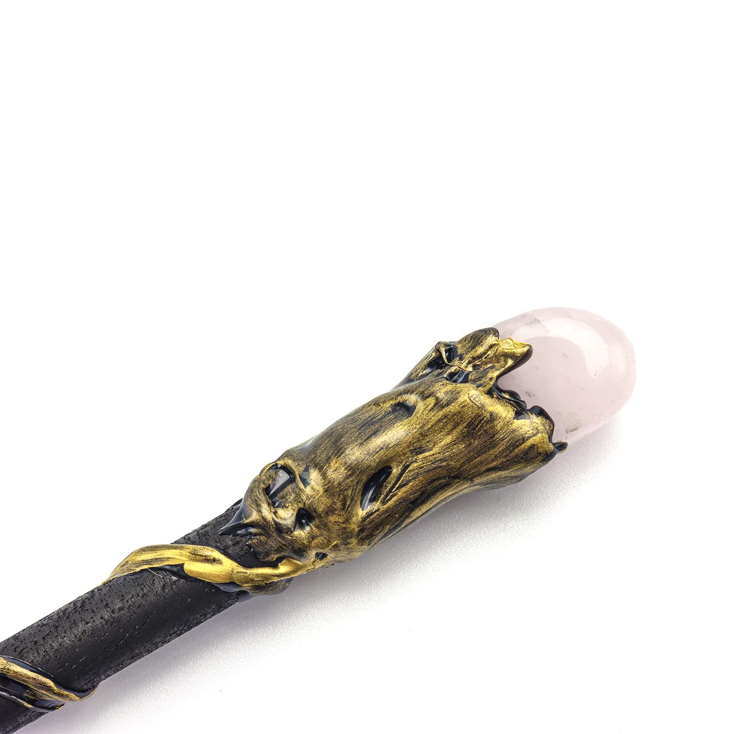 Rich Boxer white crystal wand featuring gemstone accents for elegant witch aesthetics