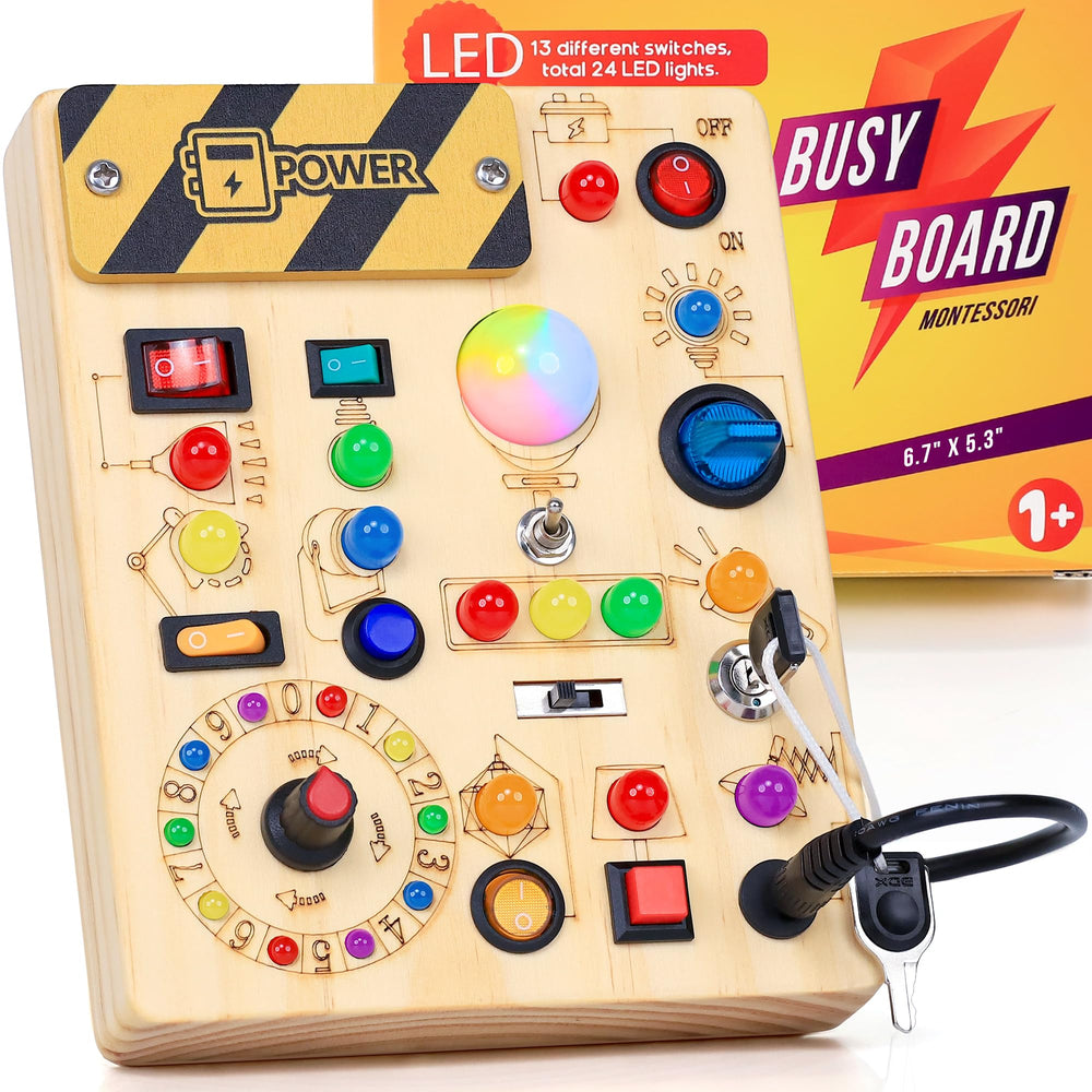 RichBoy busy board showing 37-in-1 activities for hands-on learning and exploration