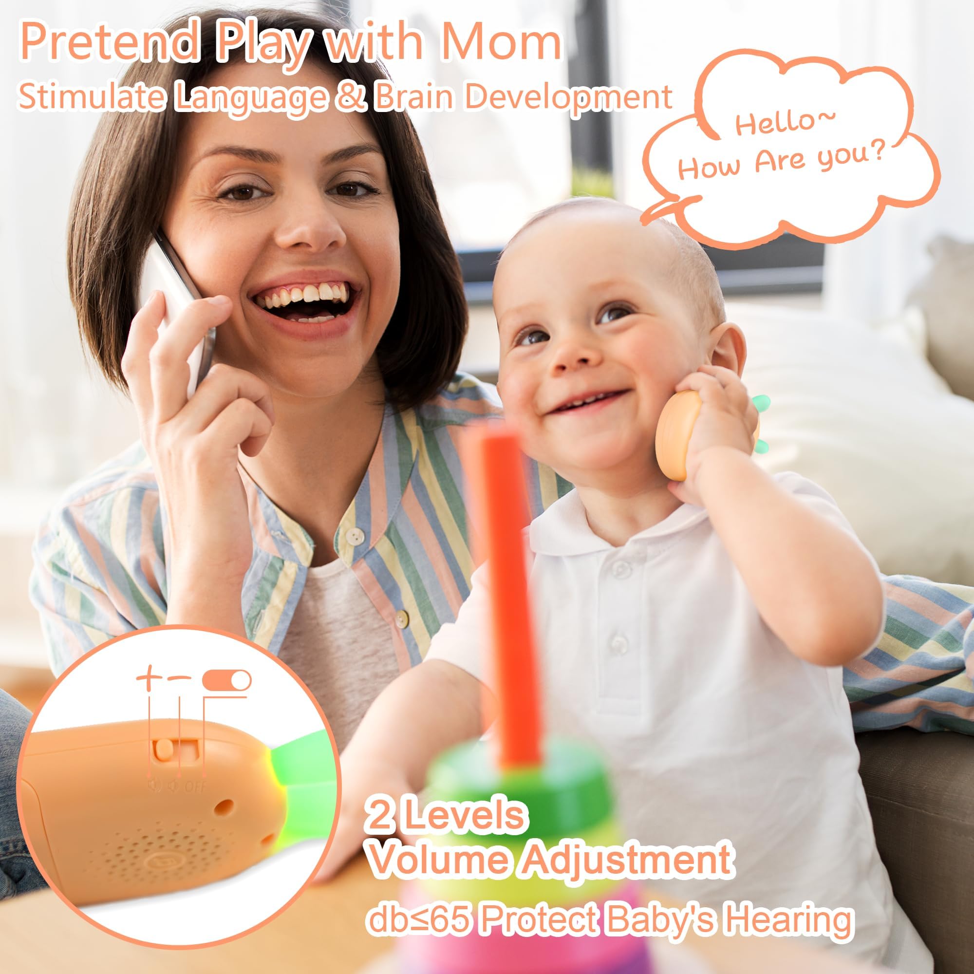 Richgv phone toy with volume-control keeps sound gentle for shared playtime.