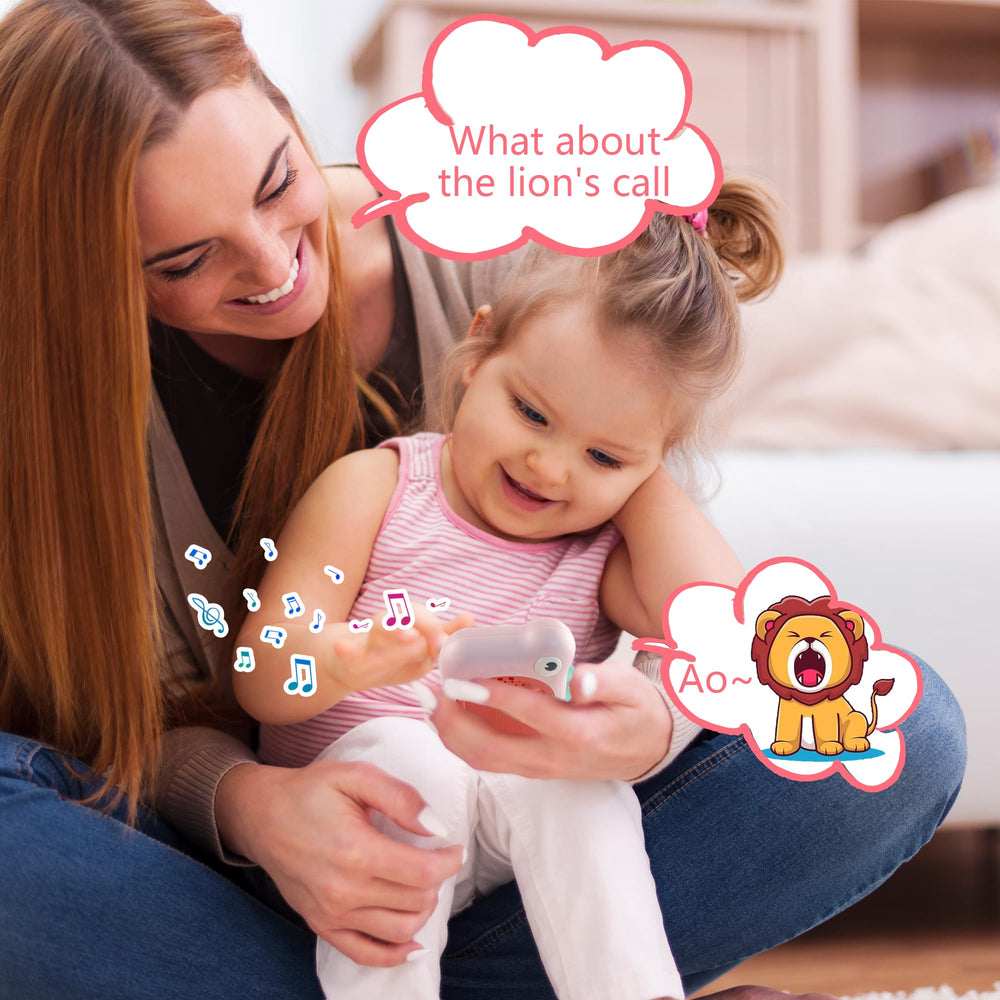 Richgv dinosaur baby phone in hand demonstrates ergonomic design for small hands