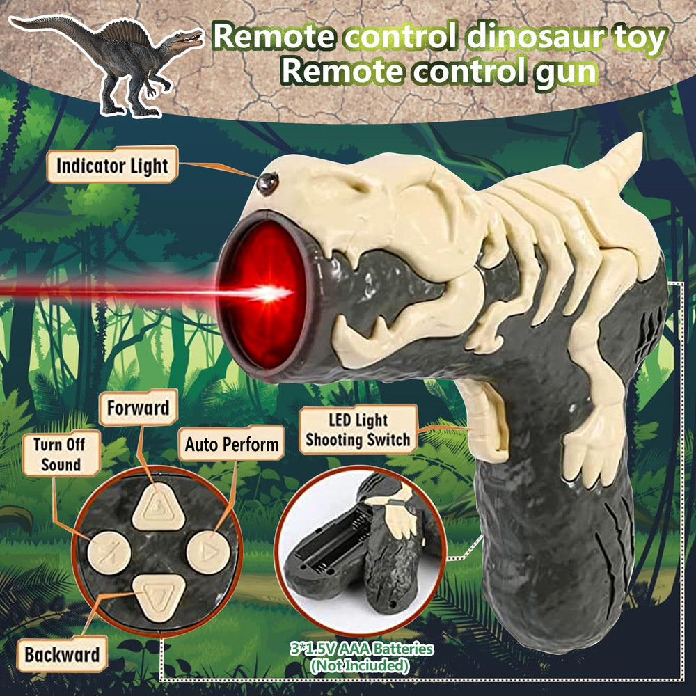 Richgv Spinosaurus blue-lit mouth enhances nighttime display.