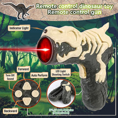 Richgv Spinosaurus blue-lit mouth enhances nighttime display.