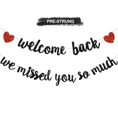 RICHHHA Glitter Black Welcome Back Banner assembly offers quick setup and easy decor.